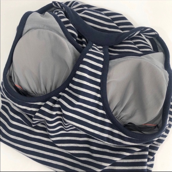 ATHLETA Blue and Gray Ember Stripe Racerback Dress w/ Ruching Size XXS - Picture 5 of 8